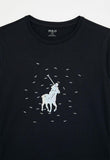 Polo Girls Olivia Printed Long Sleeve T-Shirt In Navy