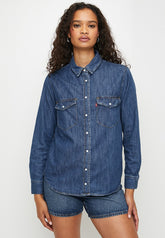 Levis Womens Iconic Weather Air Space Shirt In Blue