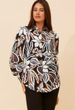 Izabel London Ladies Hick Cuff Button Shirt In Navy