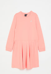 Polo Girls Harper Long Sleeve Dress In Peach