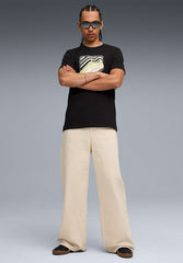 Puma Mens Graphic Stacked T-Shirts In Black