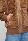 Stella Morgan Womens Zip Through Faux Fur Jacket In Brown