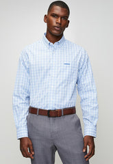 Pringle Mens Gilbert Check Long Sleeve Classic Shirt In Blue