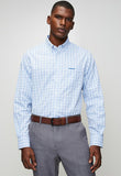 Pringle Mens Gilbert Check Long Sleeve Classic Shirt In Blue