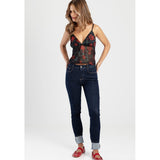 Sissyboy Mid Waist Straight Leg Dk Indigo