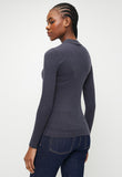 Polo Womens Rachel Mock Neck Knit Sweatshirt In Navy