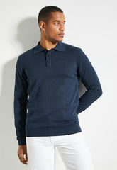 Ben Sherman Knit Sportshirt In Navy