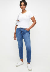 Guess Womens Curve Mid Rise Jeans In Medium Wash