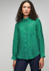 Stella Morgan Long Sleeve Button Through Sheer In Green