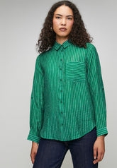 Stella Morgan Long Sleeve Button Through Sheer In Green