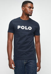 Polo Crew Neck HD Printed Tshirt For Men In Navy