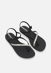 Ipanema Womens Elegant Sandals In Black & Silver