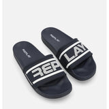 Replay Mens Up Graven Slides In Navy & White