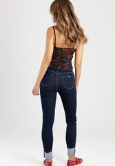 Sissyboy Mid Waist Straight Leg Dk Indigo