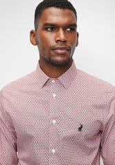 Polo Mens Geometric Printed Shirt Red