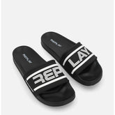 Replay Mens Up graven Slides In Black & White