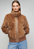 Stella Morgan Womens Zip Through Faux Fur Jacket In Brown