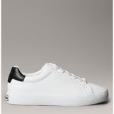 Calvin Klein Womens Lth Lace Up Sneaker White And Black