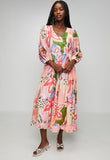 Izabel London Ladies Half Sleeve Sheer Printed Dress In Multi