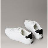 Calvin Klein Womens Lth Lace Up Sneaker White And Black