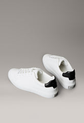 Calvin Klein Womens Lth Lace Up Sneaker White And Black