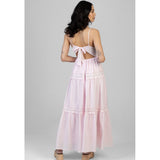 Sissy Boy Tiered Lace Maxi Dress In Baby Pink