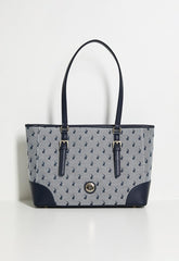 Polo Jacquard Medium Market Tote In Navy