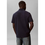 Calvin Klein Mens Short Sleeve Easy Monologo Golfer In Navy