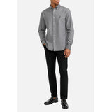 Polo Mens Classic Plain Oxford Long Sleeves Shirt In Charcoal