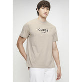 Guess Mens Ss Logo Tee Stone