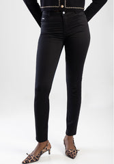 Sissy boy Robyn Black Sateen Mid Waist Skinny Pants