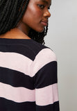 Stella Morgan Long Sleeve Boat Neck Wool Blend Sweater In Navy