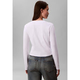 Calvin Klein Womens Monogram Long Sleeve Baby T-Shirt In Light Blue