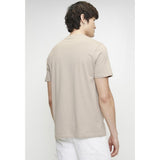 Guess Mens Ss Logo Tee Stone