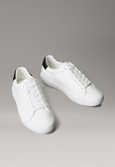 Calvin Klein Womens Lth Lace Up Sneaker White And Black