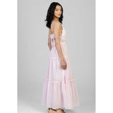 Sissy Boy Tiered Lace Maxi Dress In Baby Pink