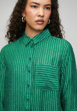 Stella Morgan Long Sleeve Button Through Sheer In Green
