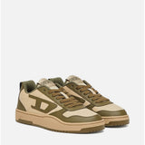 Diesel Mens S-Ukiyo V2 Low Sneakers In White and Olive