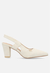 Plum Ladies Amber Heels In White