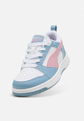 Puma Kids Rebound V6 Lo Ps Shoes White/Poised Pink/Cool Blue