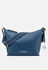 Guess Maleena Convertible Top Zip Bag In Navy