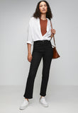 Izabel London Ladies High Waisted Straight Leg Jeans In Black