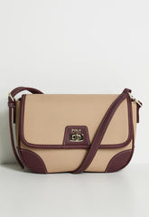 Polo Womens Cabana Flapover Sling Bag In Beige