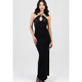 Sissy Boy Maxi With A Pluging V-Neck Dress In Black