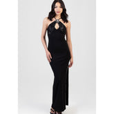 Sissy Boy Maxi With A Pluging V-Neck Dress In Black