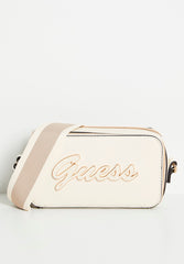 Guess Carrara Mini Crosbody Top Zip Cream