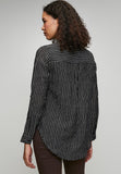 Stella Morgan Long Sleeve Button Through Sheer In Black