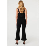 Mandi Womens Mid Waist Pull On Stretch Flare Pants In Black