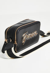 Guess Carraramini Crossbody Top Zip Bag In Black