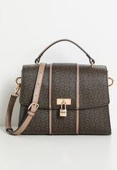 Guess Emberly Top Handle Crossbody Bag In Natural